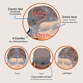 billige Syntetiske parykker med blonder-Syntetisk blonderparykk Dyp krøllete Stil 32 tommers Nyanse Midtdel 13x4x1 T Del Blonde foran Parykk Dame Parykk Lysebrun / rødbrun