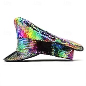 billiga Tillbehör-Stolthet Regnbåge Regnbågehatt Militär Paljett Unisex Vuxna Prideparad Pride månad Halloween Karnival Lätt karnevalsdräkt