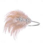 olcso Kiegészítők és még sok más-1920-as évek A nagy Gatsby Flapper fejpánt Gyöngyös karkötő Fülbevaló A nagy Gatsby Toll Retro Csillogó glitter Női Farsang Valentin nap Álarcos mulatság Party estélyi viselet Álarcos mulatság