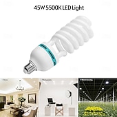 cheap Incandescent Bulbs-45W CFL Spiral Compact Fluorescent Light Bulb 200 Watt Equivalent 5500K Pure White Balance Daylight for Photography Video Studio Lighting 1pc