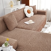 cheap Sofa Cover-Stretch Couch Cushion Cover, 1 2 3 Seater Cushion Covers for L Shaped Sofa Chaise Longue, Sectional Sofa Slipcover Furniture Protector with Elastic Bottom