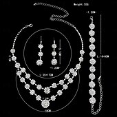 ieftine Seturi de Bijuterii-Seturi de bijuterii de mireasă 1set Ștras Aliaj Cercei Coliere Brățări Pentru femei Elegant Stilat Lux Set de bijuterii Pentru Nuntă Ocazie specială Îmbrăcăminte de seară de petrecere