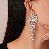 abordables Boucles d&#039;oreilles-Argent Zircon Boucle d&#039;Oreille Créoles Le style rétro Géométrique Goutte ancien Mode Des boucles d&#039;oreilles Bijoux Argent Pour Mariage Soirée Fête 1 Paire
