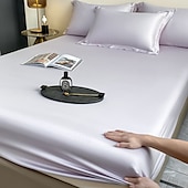 abordables Parures de draps-Drap-housse en soie glacée pièce unique housse de lit en soie glacée d&#039;été protège-matelas Simmons ensemble de trois pièces