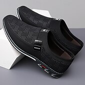 billige Uformelt-svarte slip-on joggesko for menn med teksturert design – komfortable sko for fritids- og hverdagsbruk