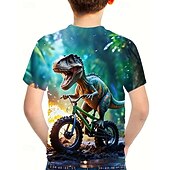 preiswerte Jungen 3D Tiere-Jungen 3D Dinosaurier T-Shirt Kurzarm Sommer Frühling Mode Basic Kinder 4-12 Jahre Rundhalsausschnitt Outdoor Lässig Täglich Normale Passform