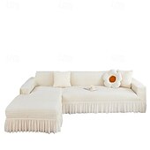 cheap Sofa Cover-Stretch Couch Cushion Cover, 1 2 3 Seater Cushion Covers for L Shaped Sofa Chaise Longue, Sectional Sofa Slipcover Furniture Protector with Elastic Bottom