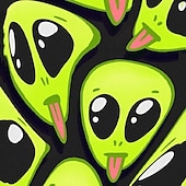  Per uomo Divertente Alieno Pantaloncini foderati Pantaloncini da bagno 2 in 1 Pantaloncini da mare Misura del girovita medio Hawaiano Vacanza Ferie Abbigliamento mare Tasche Laterali Con Fodera a