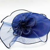 cheap Fascinators-Headdress Sinamay Fedora Hat Wedding Evening Party Tea Party Horse Race Cocktail Vintage Cute With Feather Headpiece Headwear