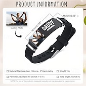abordables Para los hombres-Pulsera con foto personalizada, el mejor regalo personalizado para papá, esposo o novio, joyería única para hombre para el día del padre, cumpleaños, aniversario, Navidad, día de San Valentín.