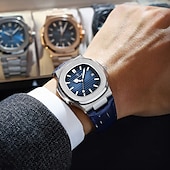 levne Quartz hodinky-Top Luxusní Čtvercové Pánské Hodinky Zobrazení Data Vodotěsné Svítící Vysoce Kvalitní Kůže Moderní Křemíkové Hodinky