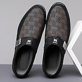 billige Uformelt-svarte slip-on joggesko for menn med teksturert design – komfortable sko for fritids- og hverdagsbruk
