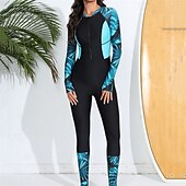 abordables Lycra de surf-Femmes Combinaison de Plongée Rash Guard Protection Solaire UV UPF50+ Léger manche longue Spandex Maillot de Bain maillot de bain ​fermeture éclair sur le devant Natation Surf Plage Sports Nautiques
