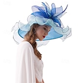 halpa Juhlahatut-naisten hatut headband hiusneula organza fascinator kirkkohattu kukka teejuhlat häähattu