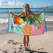 abordables juegos de toallas de playa-Toalla de playa estampada, manta de playa ligera, de secado rápido y sin arena, ideal para viajes, piscina y uso al aire libre.