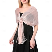 abordables enveloppes d&#039;invité de mariage-Châle élégant de protection solaire sans manches en polyester pour femmes avec couleur unie pour le mariage en été