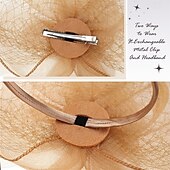 economico Fascinator-Cappelli fascinator per donna, nastri di maglia a fiori, piume su una fascia e una clip, copricapo da festa da tè per donna