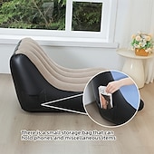 abordables Activité de Plein Air-Canapé-lit gonflable avec pompe intégrée - convertible à double usage, fauteuil inclinable épais et rembourré pour une utilisation intérieure/extérieure, capacité de poids de 330 lb, aucune