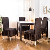 abordables Funda para silla de comedor-Cubierta de la silla del taburete Color sólido En Relieve Poliéster Fundas
