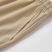 baratos Clássico-Homens Bermuda Cargo Calção Shorts de verão Com Cordão Cintura elástica Bolso multi Número Conforto Vestível Comprimento do joelho Ao ar livre Esporte Diário Moda Casual Preto Cáqui