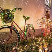 economico Striscie luci ad energia solare-Stringa di luci solari per esterni, lucine ad energia solare con 8 modalità di decorazione impermeabile luci in filo di rame per alberi da cortile, festa di nozze di Natale