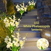 abordables Éclairage paysager-Lot de 2 lampes solaires d&#039;extérieur étanches en forme de fleurs, luminaire décoratif d&#039;extérieur, idéal pour un jardin, une terrasse, une cour, un sentier ou des vacances