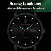 ieftine Ceasuri Quartz-Bărbați Ceasuri de cuarț Minimalist Ceas Casual Afacere Luminos Calendar Data Săptămâna Cronograf Oțel inoxidabil Uita-te