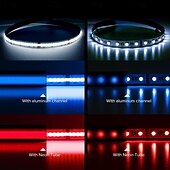 halpa LED-valonauhat-2,5 m 5m 7,5 m Joustavat LED-valonauhat Valosetit 728 LEDit COB 12mm 1Aseta kiinnitysteline 1set RGB LED-nauhat Loma Itsekiinnittyvä 110-240 V 24 V