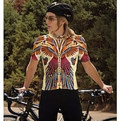 economico Maglie da donna-Per donna Maglia da Ciclismo Manica Corta Bicicletta Maglia Top con 3 tasche posteriori Traspirante Asciugatura Rapida Strisce Riflettenti Tasca Posteriore Rosso bordeaux Gli sport Abbigliamento