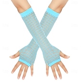 preiswerte Ärmel &amp; Schal-Dickes Netz Fischernetz elastische Handschuhe sexy lange Handschuhe Punk Halbfinger Nachtclub Party Etikette Handschuhe