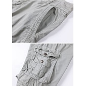 baratos Clássico-Homens Shorts táticos Capri Cargo Shorts Bermuda Cargo Calção Shorts de Trilha Botões Bolso multi Tecido Vestível Comprimento da panturrilha Ao ar livre Diário Acampar e Caminhar Moda Clássico Preto