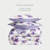 billiga 100% bomull-Blommor Duvet Set 100% Bomull Mjuk och Andningsbar Sängkläder Med Färgglada Blommor Lätt och Hållbar Täcke Bekväm för Alla Säsonger Lätt att Ta Hand Om