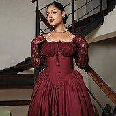 levne Šaty-Retro 50. léta Polední Šaty Plesové šaty Krajka Inspirováno Regency Dámské Karneval Plesová maškaráda Svatební Koktejlový večírek Šaty Dospělé Šaty Celý rok