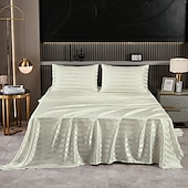 cheap Sheets &amp; Pillowcase-Pure Color Satin Imitation Silk Four-piece Set Simple Sheets, Mattress Covers, Pillowcases Bedding
