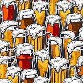 お買い得  食べ物と飲み物-男性用 おかしい ビール あひる 裏地付きショートパンツ 2 in 1 スイムショーツ スイムショーツ ミディアムウエスト ハワイアン バケーション 祝日 ビーチウェア サイドポケット コンプレッションライナー付き 伸縮性のあるドローストリングウエスト デザイナー 衣類