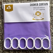 abordables Cortinas de ducha-Cortinas de ducha resistentes a moho cortina de ducha PEVA pesada e impermeable para baño con 12 ganchos plásticos blancos 180cm x 180cm