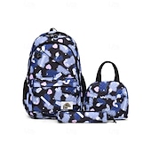cheap Kids &amp; Teen Backpacks-Girls&#039; 3-Piece Pastel Backpack Set with Lunch Bag and Pencil Case – Lightweight Quilted School Bookbag for Teen Students and Daily Use