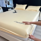 cheap Sheets &amp; Pillowcase-Summer Ice Cooling Bed Silky Comfy Fitted Sheet Cooling Sheets for Hot Sleeper Breathable Fitted Sheet Only Women, Men, Teens