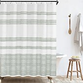 cheap Shower Curtains-Shower Curtain 180cm*180cm(70&quot;*70&quot;) Modern Farmhouse Color Striped Waterproof Fabric Shower Curtains for Bathroom with 12 Hooks Machine Washable