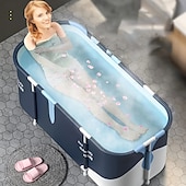 cheap Pools, Hot Tubs &amp; Supplies-1pc Portable Folding Contemporary Soaking Bath Tub Rectangle Shape, Efficient Temperature Retention for Hot and Cold Spa, Sauna, and Ice Baths - Ideal for Home SPA and Adult Shower Use, Therapeutic Soaking Unique Bathtub
