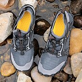 voordelige Herensneakers-Voor heren Sneakers Rivierschoenen Canyoning Casual Dagelijks PU Leder Netstof Ademend Comfortabel Anti-slip Veters Zwart Bruin Groen Zomer Lente