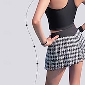 cheap Women&#039;s Skirts &amp; Skorts-US Open Women&#039;s Tennis Skirts with Shorts Pleated Mesh Quick Dry Tennis Golf Badminton Leopard Checkered Skort Black Pink Green Tennis Clothing