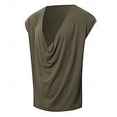 preiswerte Fitness Tank-Tops-Herren Tank Top Weste Unterhemd Ärmelloses Shirt Ärmellos Tiefer V-Ausschnitt Sommer Einfach Mode Designer Basic Klassisch Urlaub Straße Ausgehen Schwarz Weiß Grün Top T-Shirt für Herren