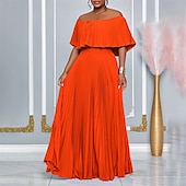 abordables Mariage Décontracté / de Jour-Robe A-Line robes de quinceanera élégante robe mariage invitée de mariage longueur sol manches courtes épaules dénudées polyester sans dos avec plis