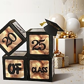 economico Decorazione di Laurea-decorazioni per la laurea classe del 2025, 4 pezzi 2025 festa di laurea scatole di palloncini neri con lettere laurea, 2025 per scuola materna asilo scuola superiore college festa di laurea forniture