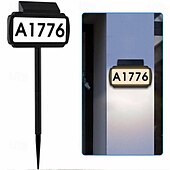 economico Illuminazione vialetto-1 pz. Luci per indirizzo, luce solare per esterni con numero civico, dimmerabile a tre colori, luce da parete senza cablaggio, luce con spina di terra, due modalità, illuminazione per cortile, giardino, portico, cartello stradale