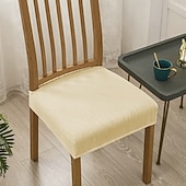 abordables Funda para silla de comedor-Fundas elásticas para asientos de sillas de comedor, fundas suaves, extraíbles y lavables para sillas de comedor, funda protectora para asientos de comedor