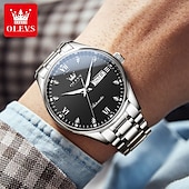 cheap Mechanical Watches-OLEVS Men&#039;s Mechanical Watch, Minimalist Fashion, Automatic Self-Winding, Luminous Date Week, Waterproof Steel Watch