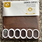 abordables Cortinas de ducha-Cortinas de ducha resistentes a moho cortina de ducha PEVA pesada e impermeable para baño con 12 ganchos plásticos blancos 180cm x 180cm