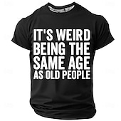 preiswerte Lustige T-Shirts für Männer-Herren Es ist seltsam, im gleichen Alter zu sein T Shirt Kurzarm T-Shirt 3D-Druck Rundhalsausschnitt Hemd Mode Täglich Lässig Straße Lässig Täglich Schwarz Rote Blau Sommer Frühling Ganzjahres